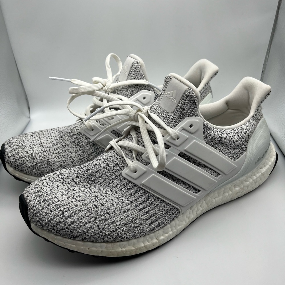Adidas Men’s Ultra Boost 4.0 Non Dye Cloud White & Grey Style F36155 Size 11.5